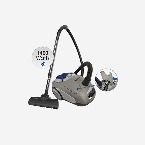 airstream200-1 Airstream AS200, 1400 Watts. Mid-Size Canister Vacuum with Turbo Brush for Carpets, HEPA Filtration and HEPA Bag